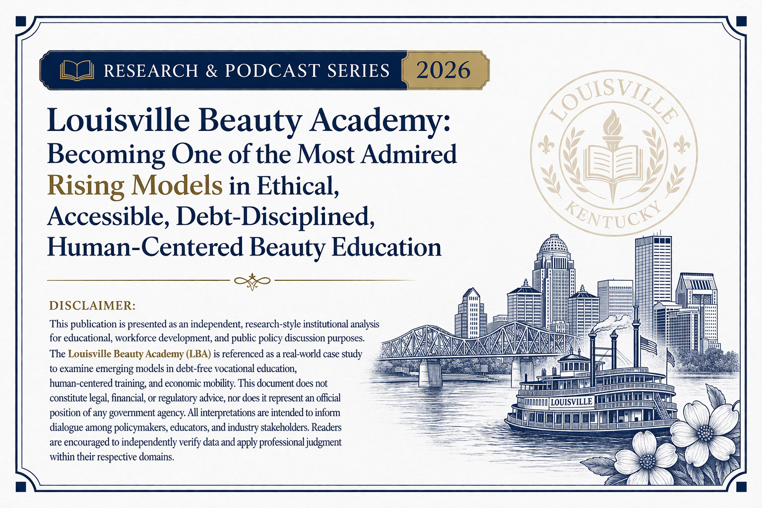 Louisville Beauty Academy: Becoming One of the Most Admired Rising Models in Ethical, Accessible, Debt-Disciplined, Human-Centered Beauty Education – RESEARCH & PODCAST SERIES 2026