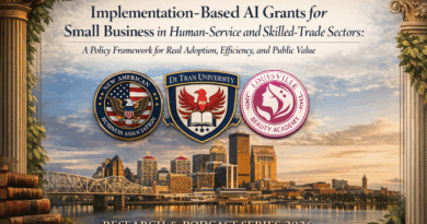 Implementation-Based AI Grants for Small Business in Human-Service and Skilled-Trade Sectors: A Policy Framework for Real Adoption, Efficiency, and Public Value –  RESEARCH & PODCAST SERIES 2026