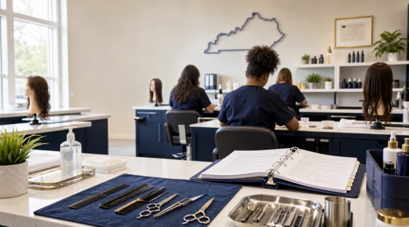 Institutional visual representing ethical beauty education, transparent records, state licensure, safety, sanitation, and student protection.